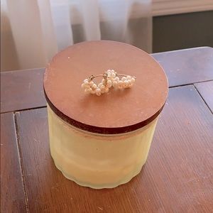 Gold-filled, wire-hooped earrings by Sundance.